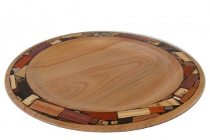 Challah Tray - Bread Tray - Shabbat Serving Tray -Cherry w/ mosaic border Challah Tray - Wedding Gift -Shabbat Challah Serving Tray-Cherry w/ mosaic border-TRAY-M-O-Cherry