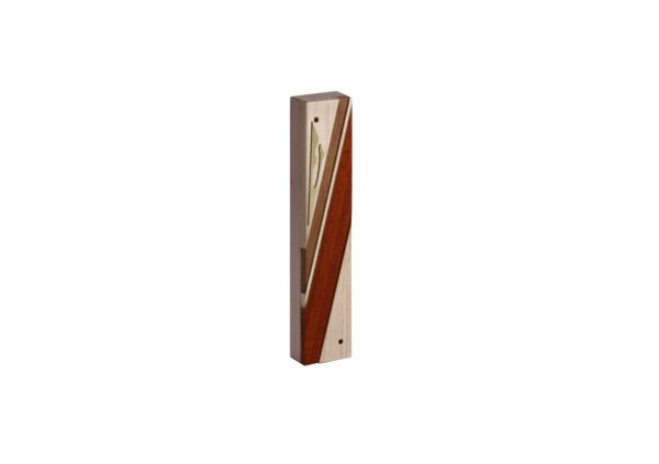 #1-Designer Reversi Wood Mezuzah Case-Jewish Housewarming Gift - Maple - Sapelli - Paduak - Brass