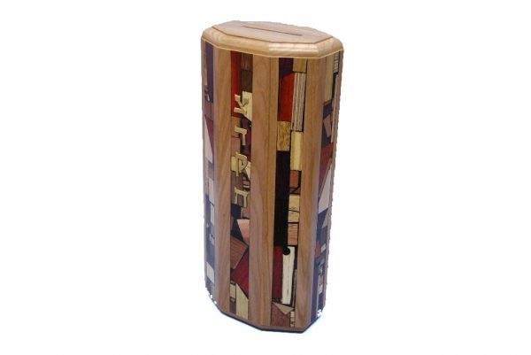 XL Octagonal Tzedakah Box - Judaica-Gift - Wooden Tzedakah Box