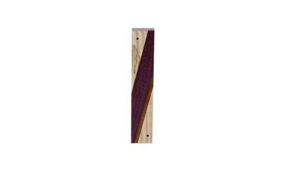 #4 - Mezuzah - Designer Reversi Wood Mezuzah Case-Jewish Housewarming Gift - Ash - Sapelli - Purpleheart - Brass