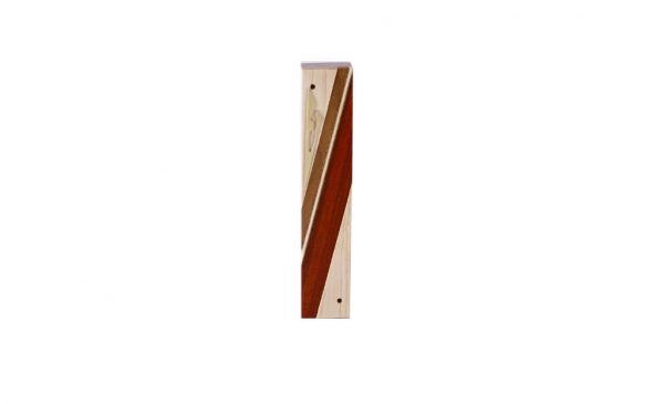 #1-Designer Reversi Wood Mezuzah Case-Jewish Housewarming Gift - Maple - Sapelli - Paduak - Brass - Another view