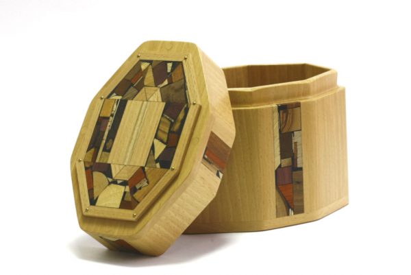 Open- Octagonal Wooden Etrog Box Protector-Judaica Gift-Bar Mitzvah Present-ETR-M4-O-Beech-RWC-MG_3845