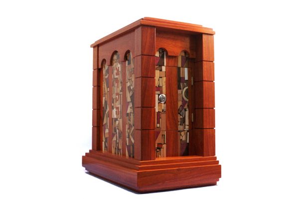 Wall Mounted Synagogue Sized Tzedakah Box - Temple Style - Synagogue Judaica - Side View - Paduak