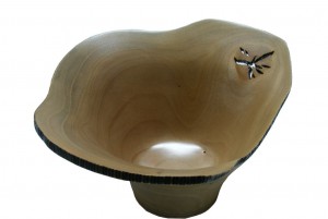 Avocado Star Wany Edge-Decorative Wood Bowl Avocado live edge bowl, with natural star detail