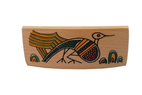 Peacock Archaeology Barrette - Wooden Biblical Barrette-BARR-Peacock-O-O