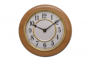 Classic School House Wall Clock - Wall Clock w/ Painted Metal Insert Classic School House Wall Clock - Wall Clock w/ Painted Metal Insert - Wooden Clock - CLOCK-GF-O-oak