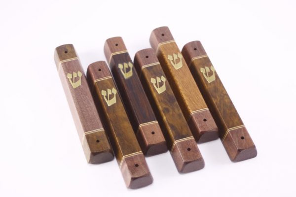 Classic Wooden Mezuzah-Housewarming Gift-Natural Colors-Examples of Wood Choices