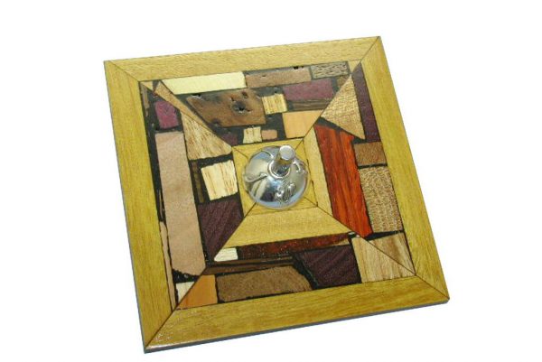 Collectible Dreidel -Wood Mosaics and Silver- Hanukkah Dreidel-DRE-MS-O-O-RW-silver-wood-draidel2.jpg