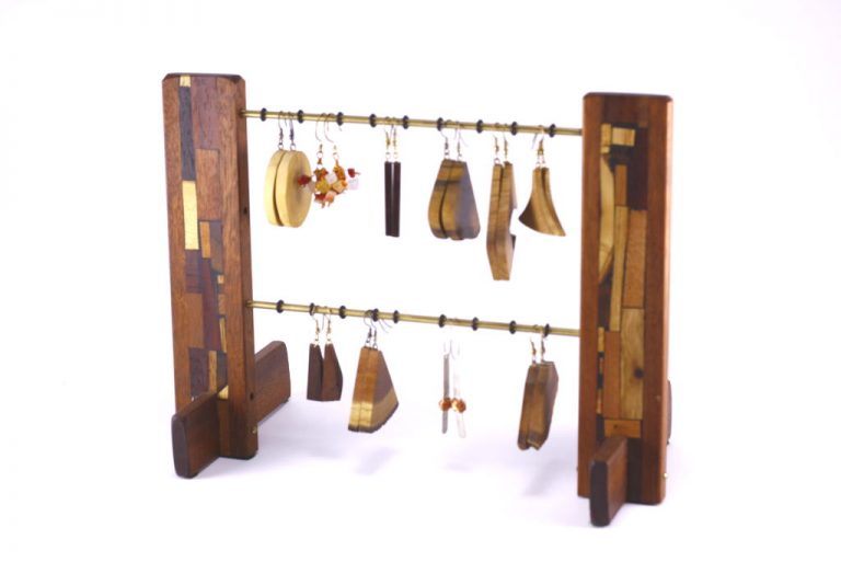 Wood & Mosaics Earring OrganizerEarring StandWood Jewelry Organizer
