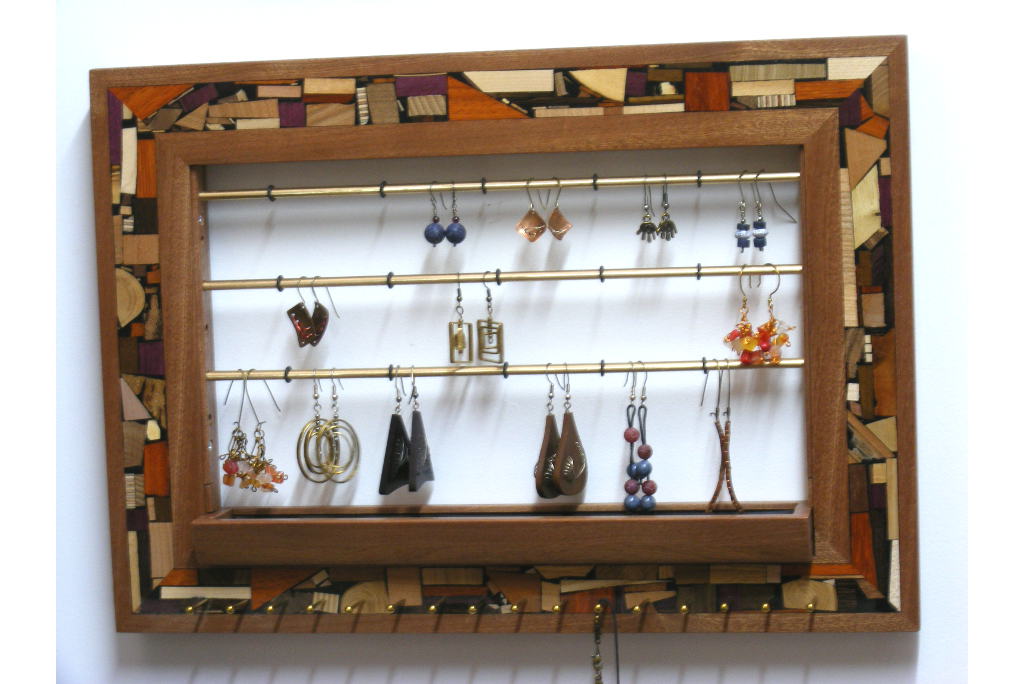 Designer Jewelry Organizer-Wall Mount Jewelry Storage-Wood