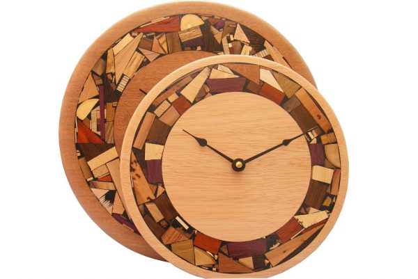 Mosaic wood wall clock size comparisons- w/ mosaic wood rim