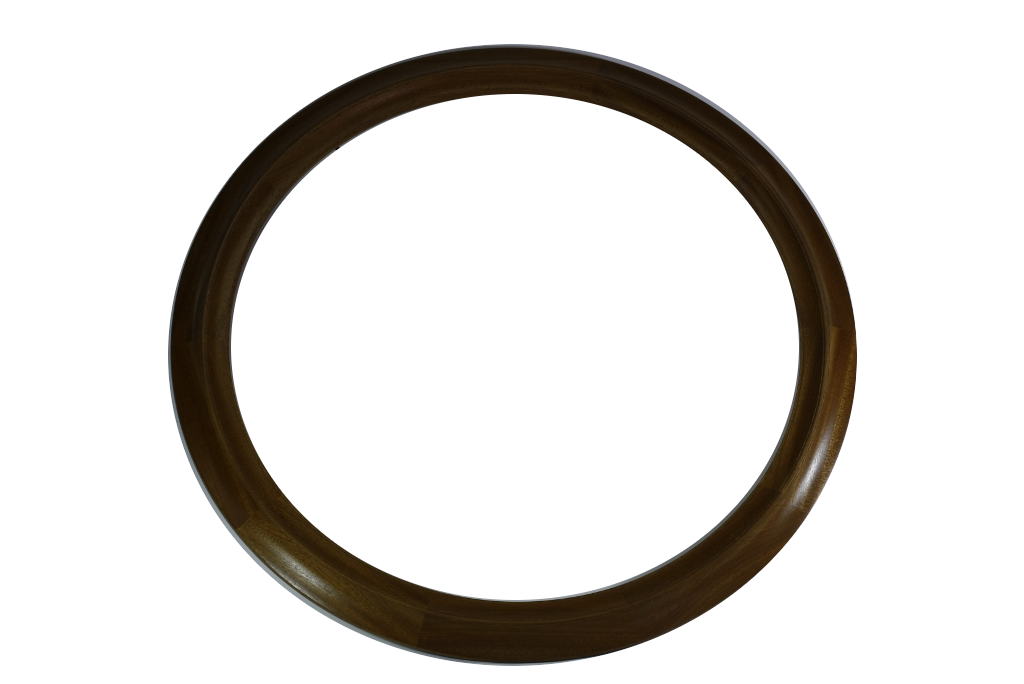 Large Round 20  D Wooden Frame - Classic Dark Wood Frame