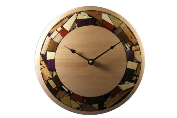 Modern Mosaic Clock - Wooden-Wall Clock- All Natural Wood