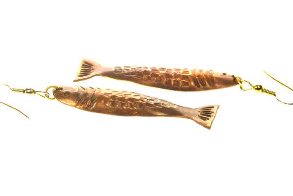 Copper Fish Earrings - Animal Earrings - Long & Light Earrings - Dangle Earrings - EARRINGS-CopperFish-7-Copper