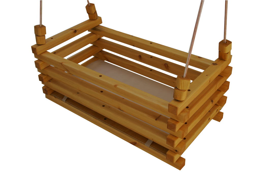 wooden baby swing bed