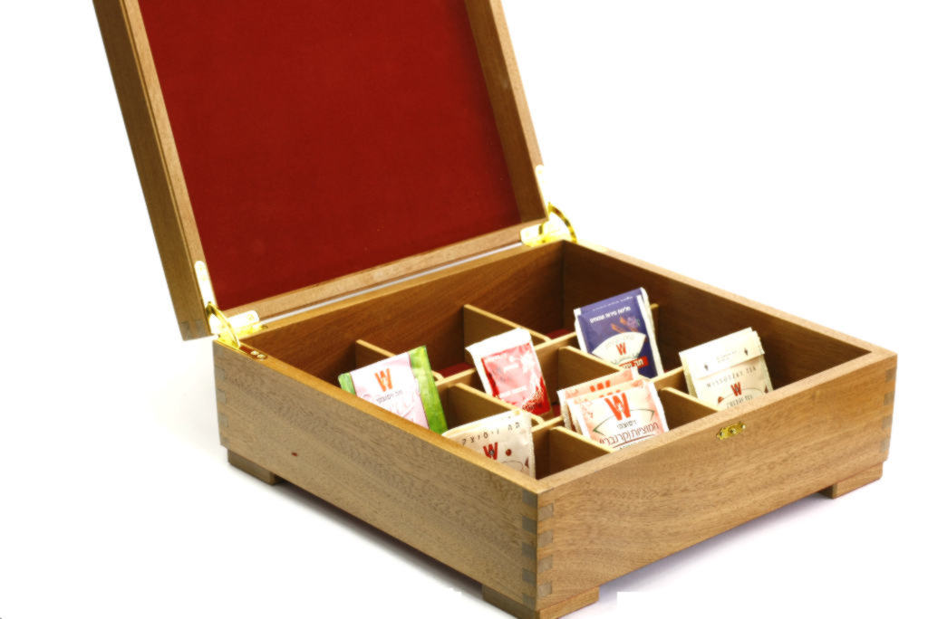 Laser Etched Deep Wooden Tea Box -Solid Wood Tea Selection ...