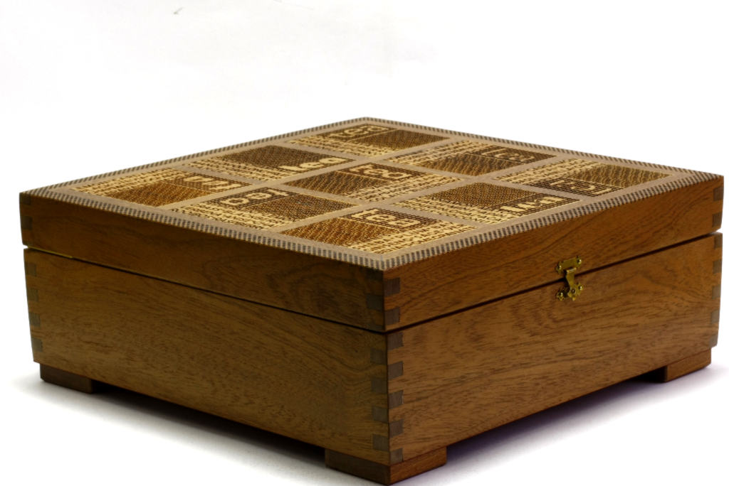 Designer Deep Wooden Tea Box-Tea Bag Selection Box-Wood Tea Chest-Designer  Deep Wooden Tea Box-Shabbat Table Decoration