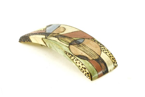 Art Deco Barrette- Womens Hair Accessory-Painted Wooden Barrette-BARRETTE-ArtDeco-9-maple-LCR-MG_4212