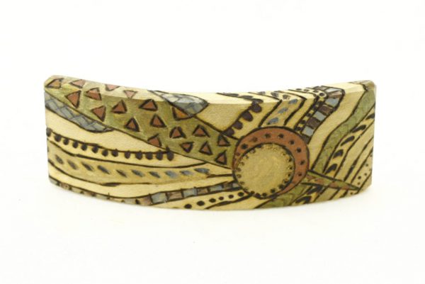 Colorful Hair Accessory-Wooden Barette-Art Deco Barrette-BARRETTE-ArtDeco10-O-O-RWC-MG_4216