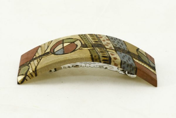 Colorful Wooden Barrette-Art Deco Barrette- Teen Gift-BARRETTE-ArtDeco11-O-O-RWPC-MG_4222