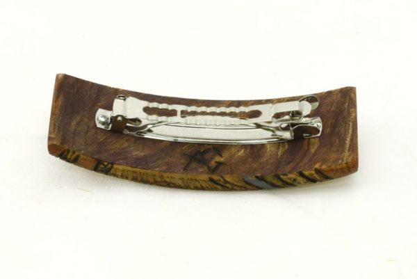 Decorated Wooden Barrette-Backside-Women's Hair Accessory-Art Deko Hair Clip-BARRETTE-ArtDeco-7-ash-LCR-ArtDeco-MG_4199