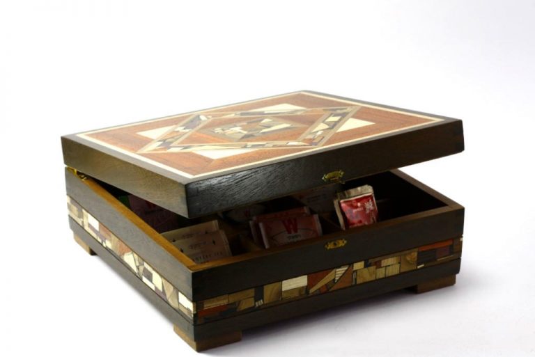 Designer Deep Wooden Tea BoxTea Bag Selection BoxWood Tea Chest