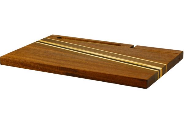 Wood Cutting Board with Knife & Blessing-Jewish Finery for Shabbat Table-Jewish Gift-CUT-KB-L-Sap-RWC-098