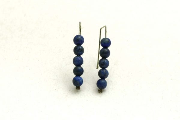 Simple & Elegant Earrings-Lapis 5 Stack-Blue Colored Jewelry-E-5StackLapis-4-sil-RWCL-_MG_4535