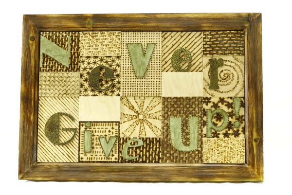 Wooden Wall Art-Never Give Up-Home Decor -Wood Sign-WALLART-Never-14x11-bbply-RWL-MG_4147
