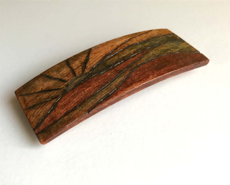 Mountain View Barrettes Colorful Wooden Barrette Hair Accessory