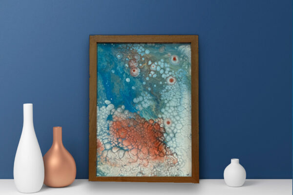 FlowerDrops-Framed Abstract Art by Amy Gilron-Etz-Ron-rN